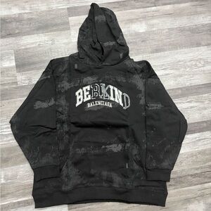 Balenciaga “Be Kind” Distressed Black Hoodie